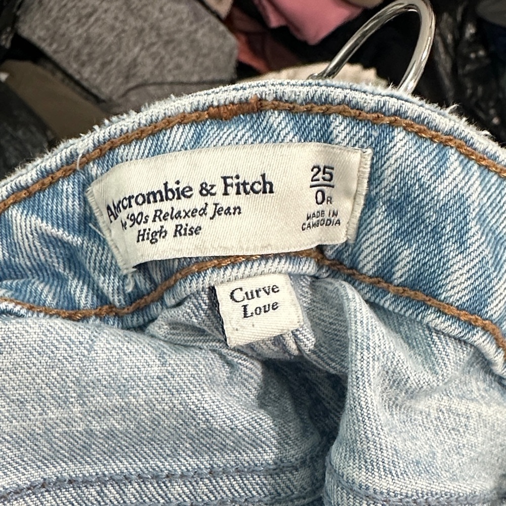 Abercrombie & Fitch Women's Sky Blue High Rise Jeans
